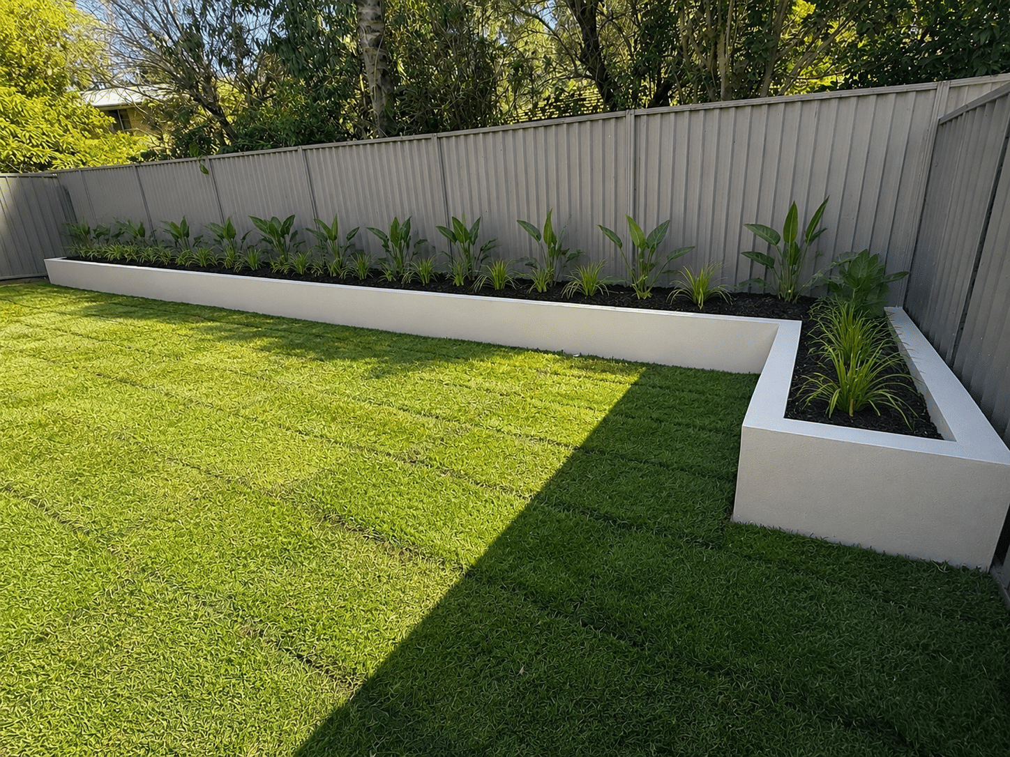 Rendered concrete block retaining wall Sydney