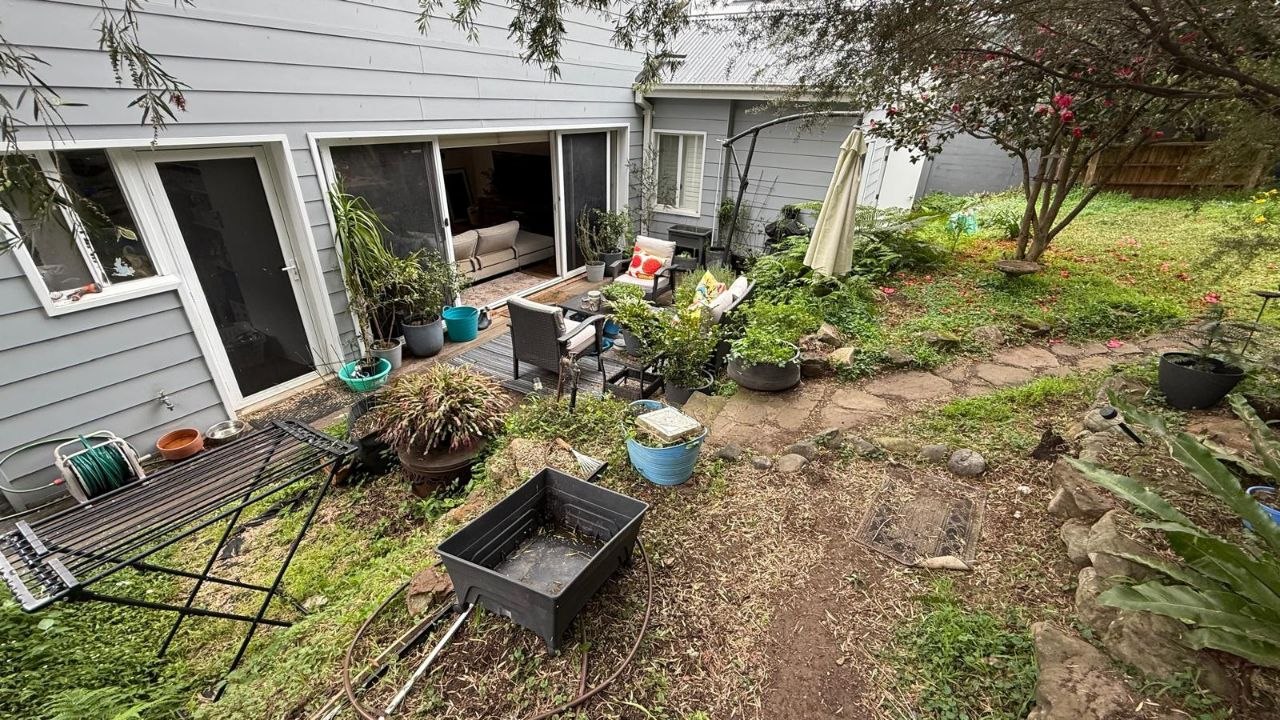 Before outdoor landscaping transformation