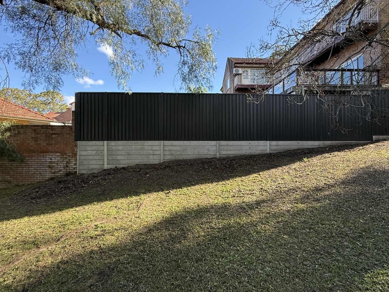 Concrete sleeper wall and fencing Sydney