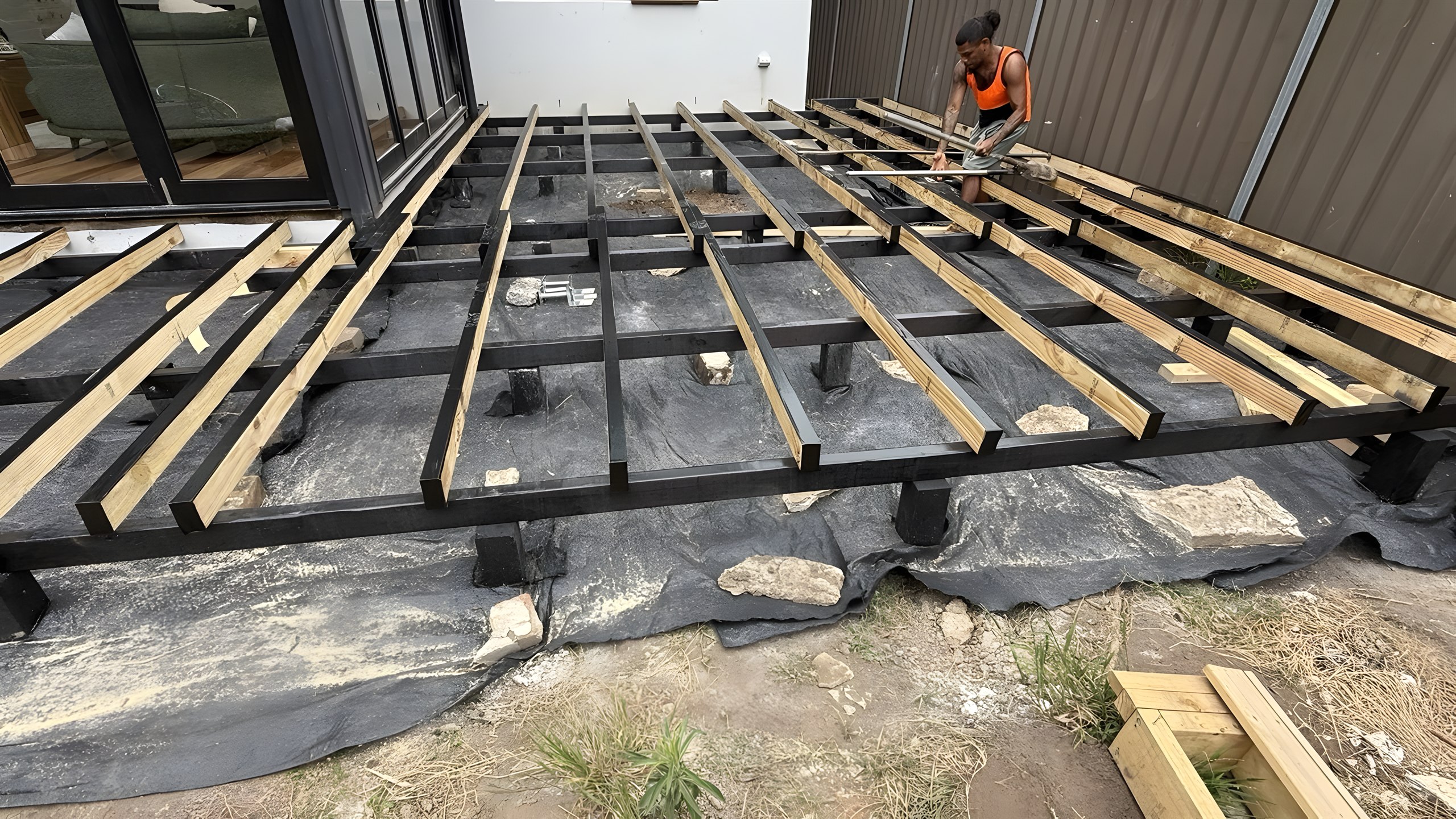 Completed deck subframe ready for composite boards in Five Dock