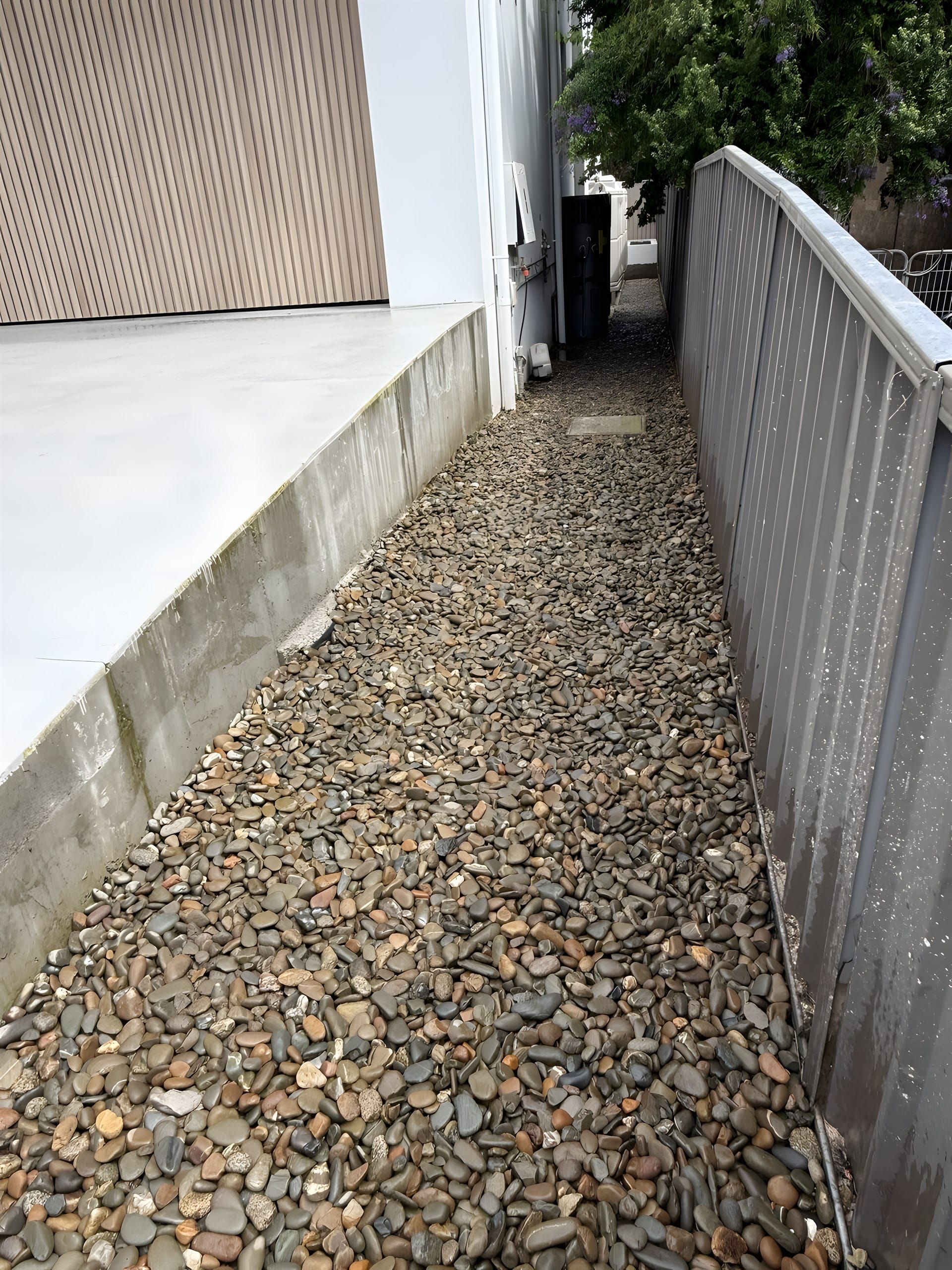 River pebble side path beside the house in Hunters Hill