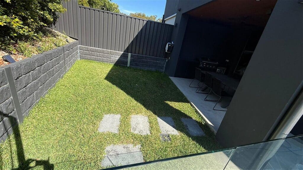 New turf with stepping pavers, North Sydney