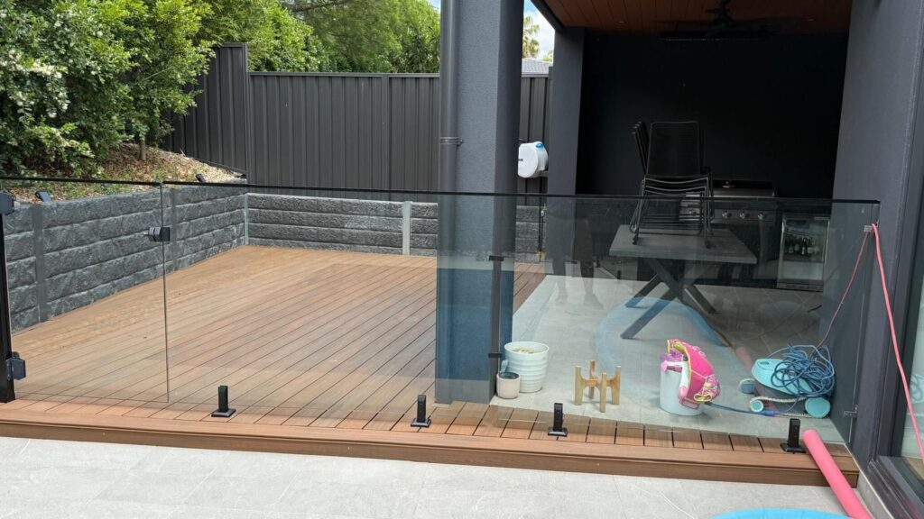 Composite pool deck with glass fencing, North Sydney