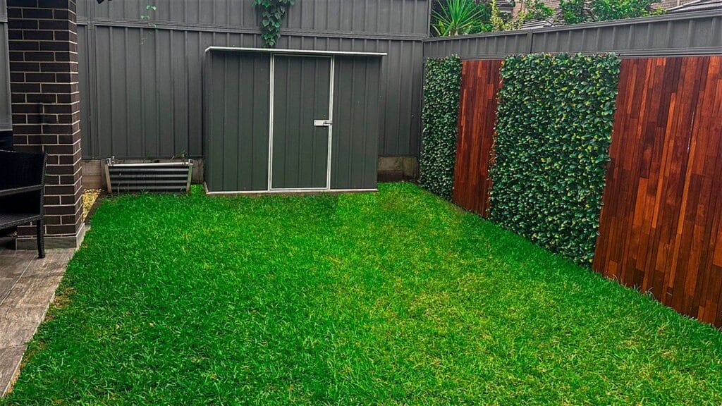 New turf and feature fence, Eastwood
