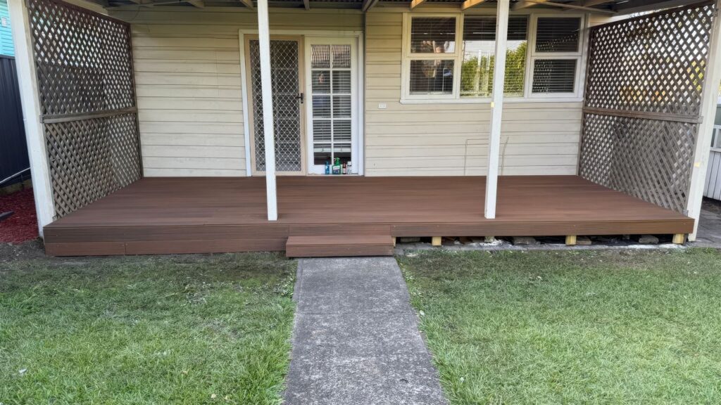 Timber front porch deck