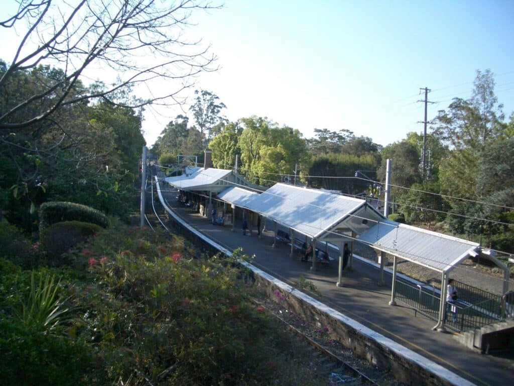 Turramurra station surrounded by bushland